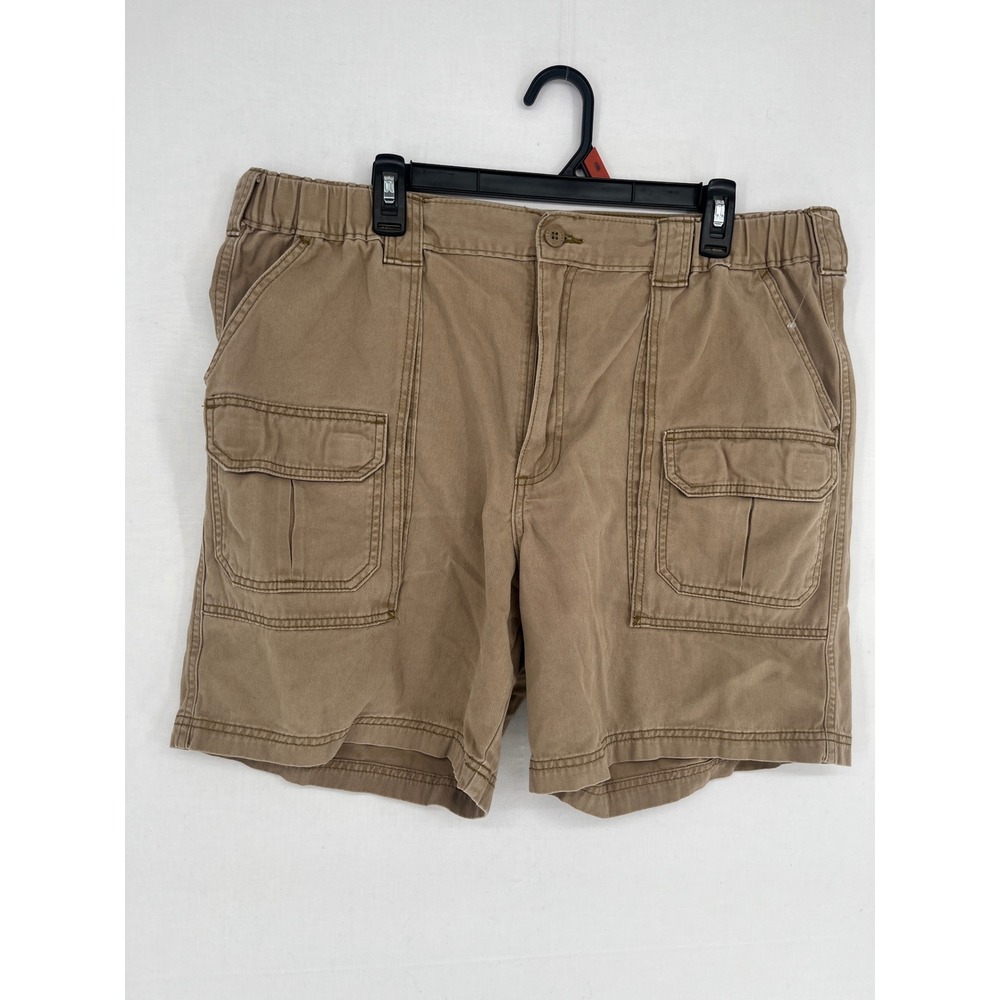 Lee Cargo Shorts Mens 40 Elastic Waist Cotton Twill Tan Khaki 112328851